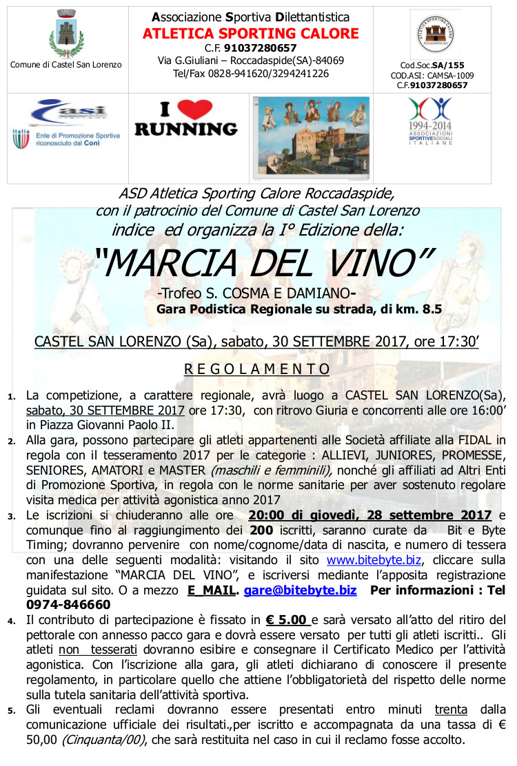 Castel San_Lorenzo marcia-del-vino 2017