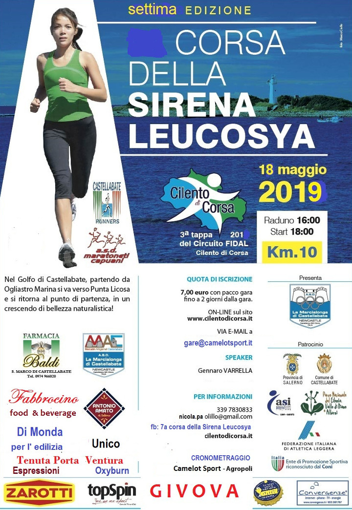 Corsa della Sirena Leucosya 2019 gara Castellabate