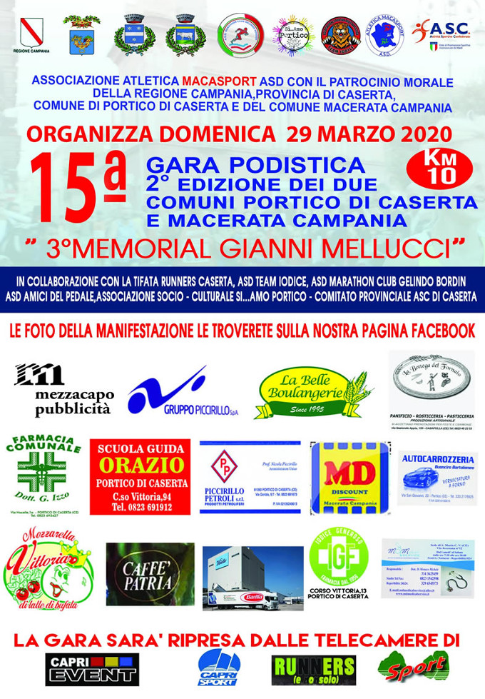 Due Comuni 2020 gara Portico di Caserta e Macerata_Campania