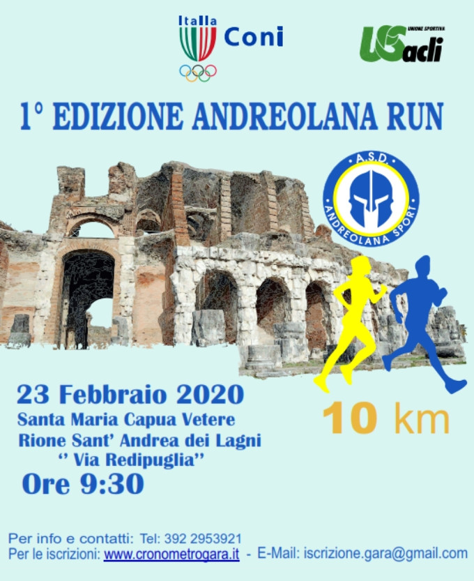 Andreolana Run 2020 gara podistica di SantaMaria Capua Vetere