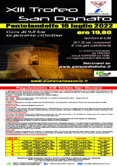 Pontelandolfo Trofeo SanDonato 2022 gara podistica