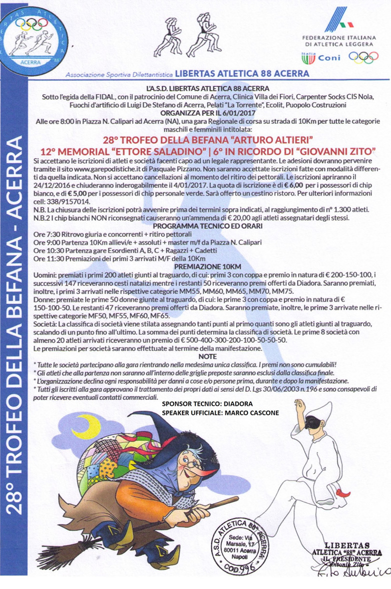 Acerra gara podistica Befana 2016