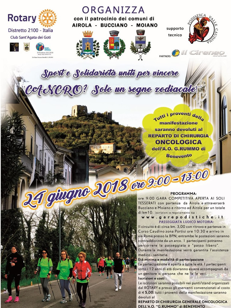 Airola gara podistica Cancro segno zodiacale 2018
