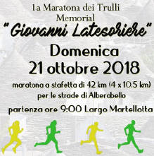 Maratona dei Trulli a staffetta 2018 Alberobello
