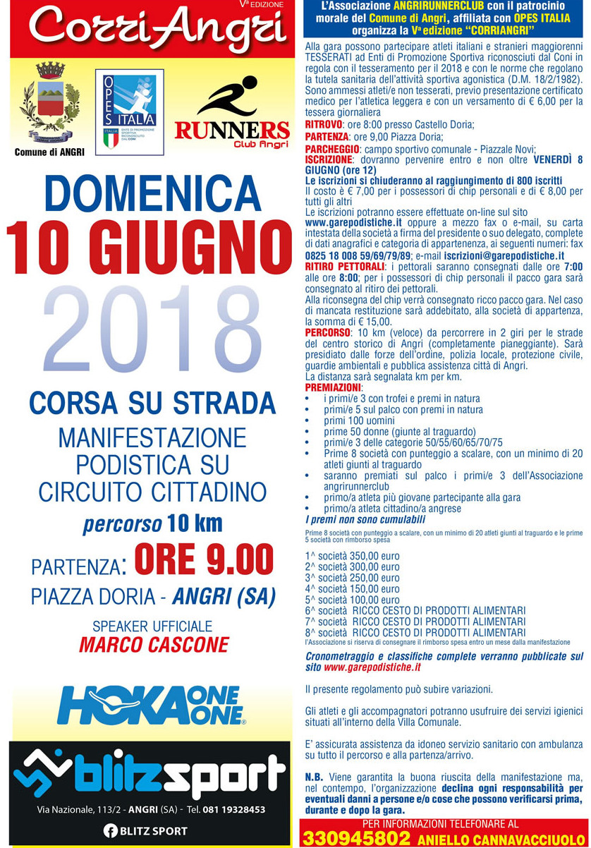 Angri gara podistica Corri Angri 2018