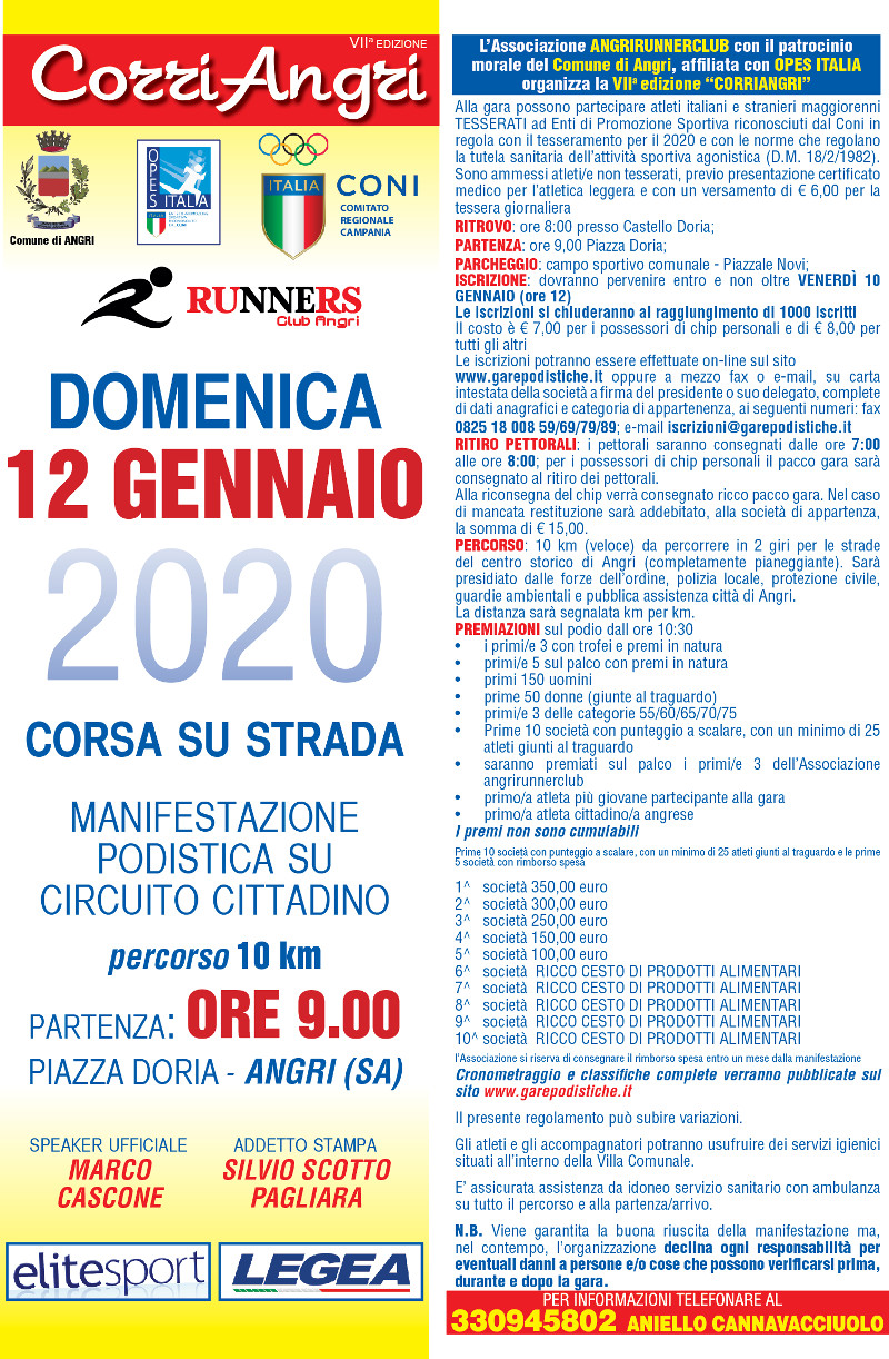 Corri Angri 2020 gara podistica