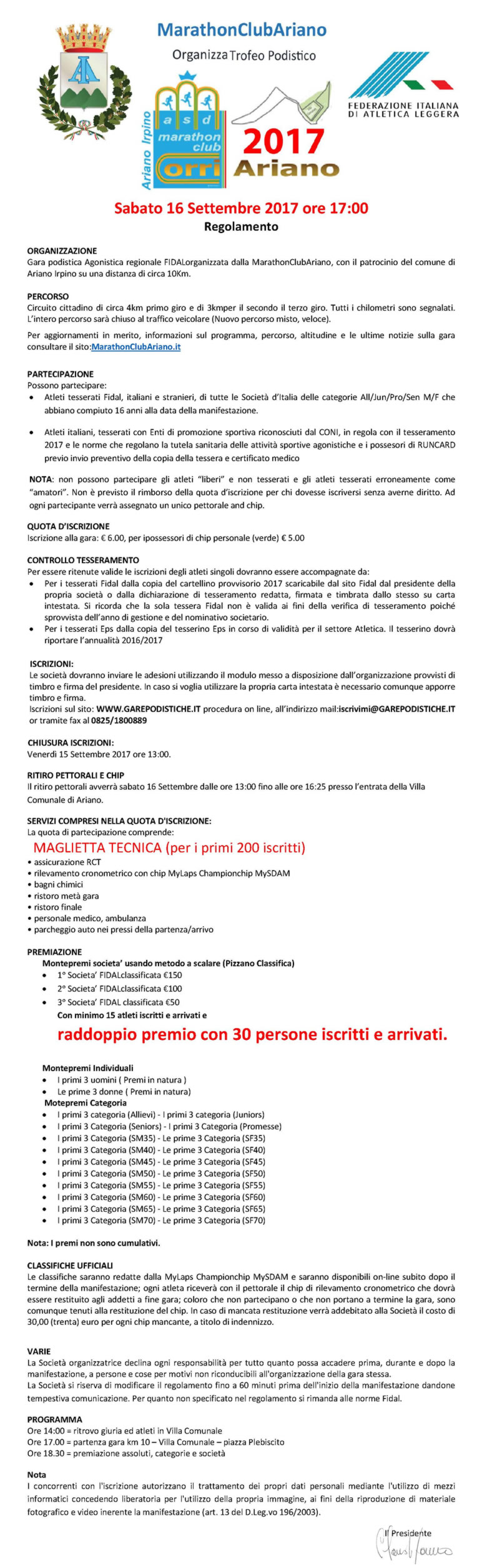 Ariano Irpino Corri Ariano 2017