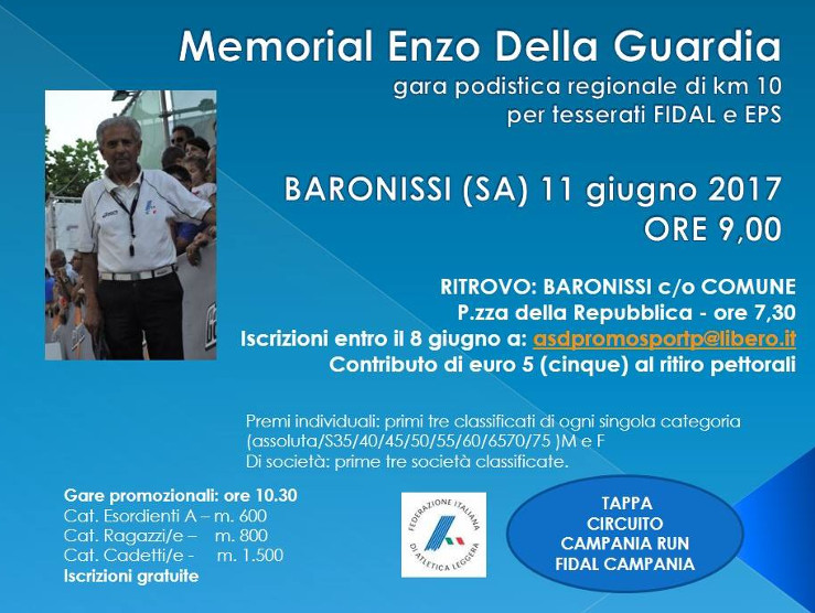 Baronissi Memorial Della Guardia giugno 2017