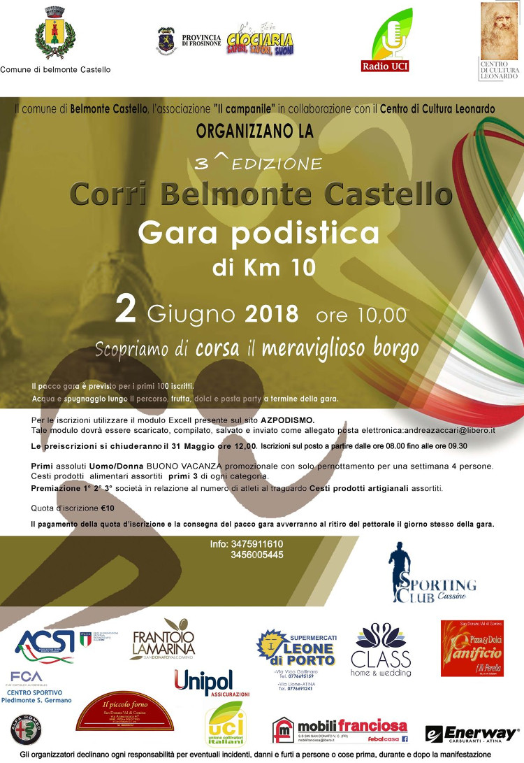 Corri Belmonte Castello gara 2018