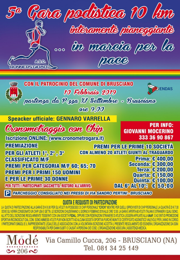 Regolamento Brusciano marcia pace 2019