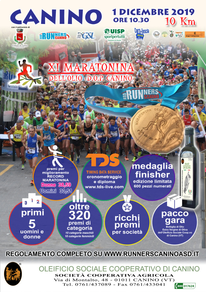 Maratonina dell'Olio D.O.P. di Canino 2019
