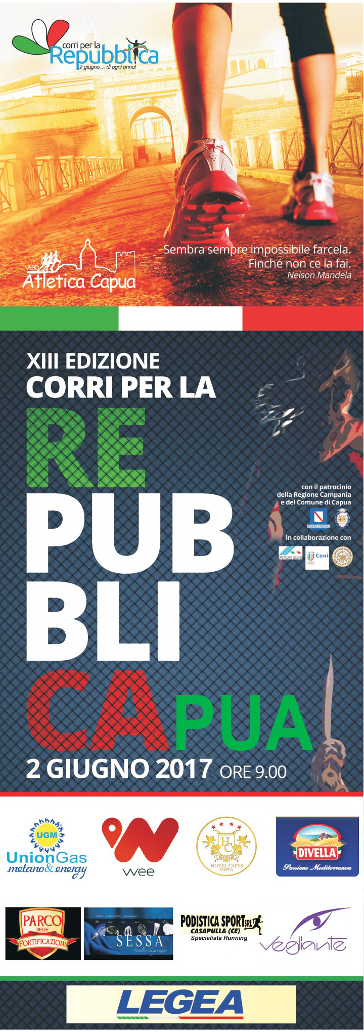 Capua gara podistica repubblica 2017