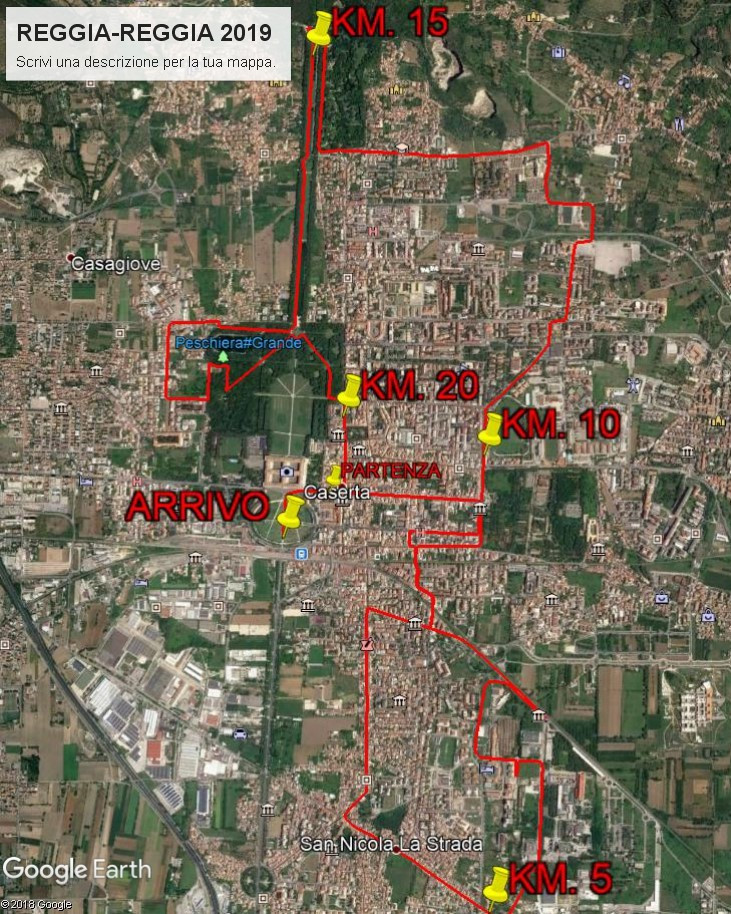 Percorso Reggia Reggia 2019 mezza maratona di caserta