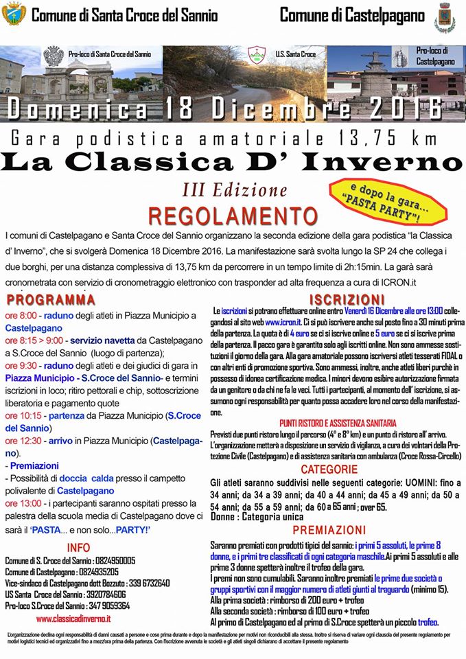 SantaCroce del Sannio Castelpagano garapodistica 2016