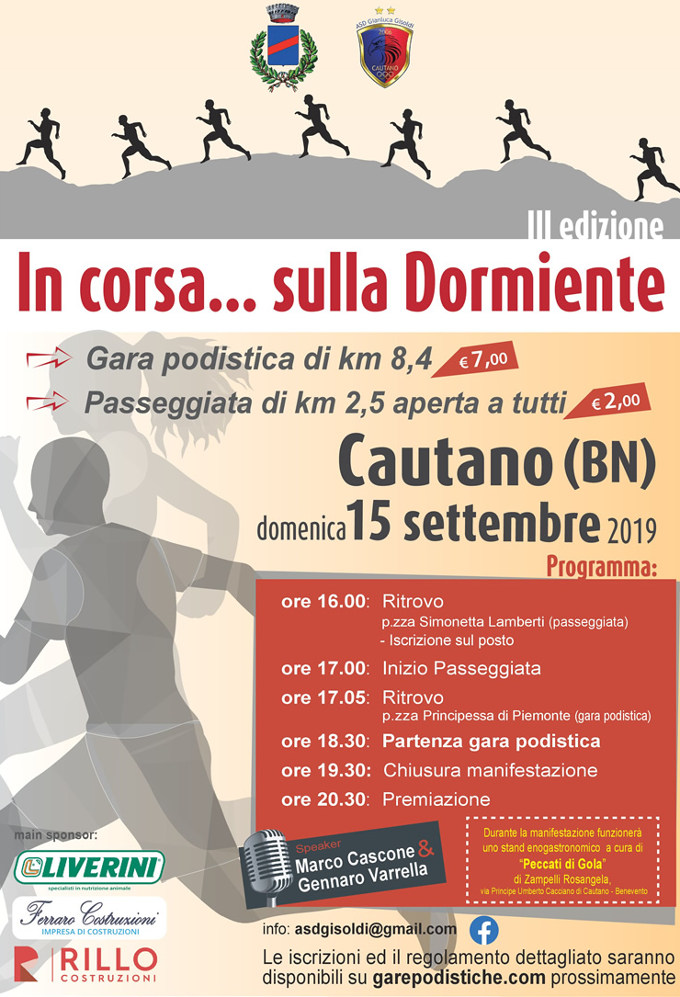 Corsa sulla dormiente 2019 gara di Cautano