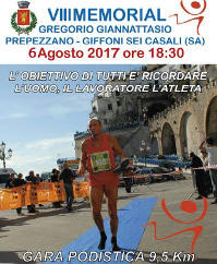 Giffoni gara podistica memorial Giannattasio 2017
