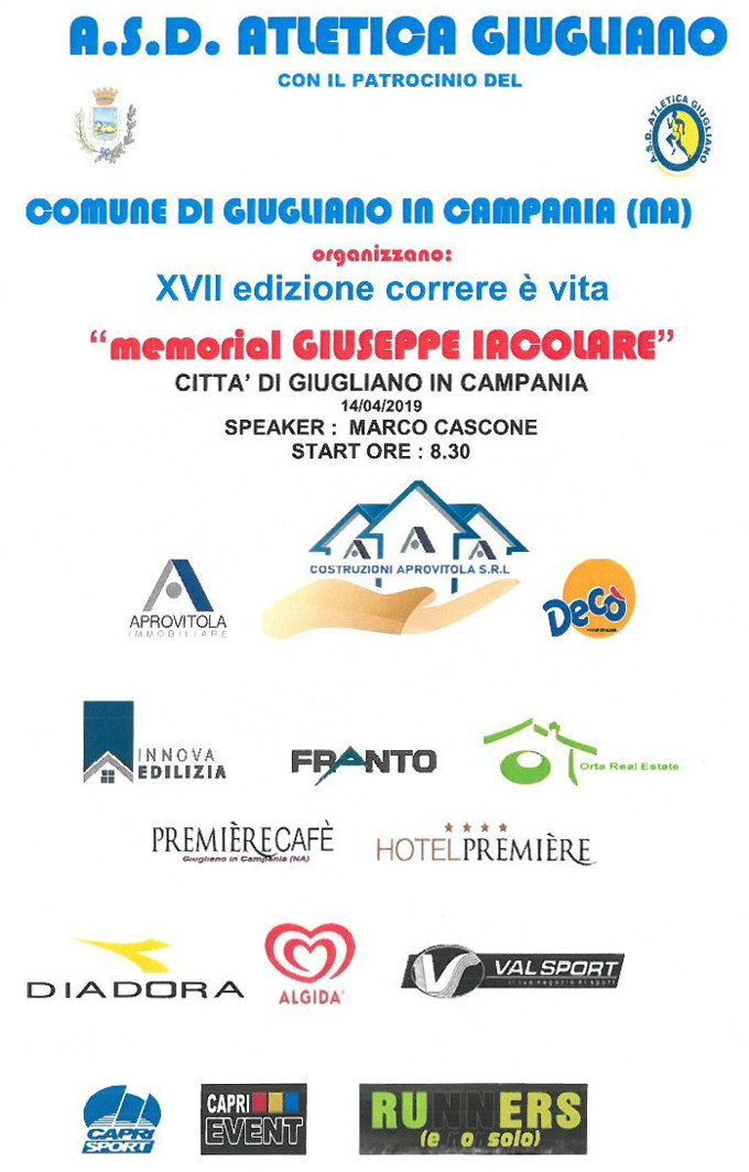 Memoral Iacolare 2019 gara di Giugliano in Campania