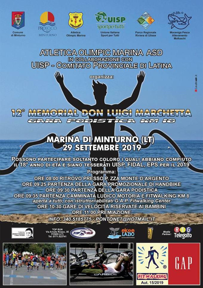 Memorial Don Luigi Marchetta 2019 gara Marina di Minturno