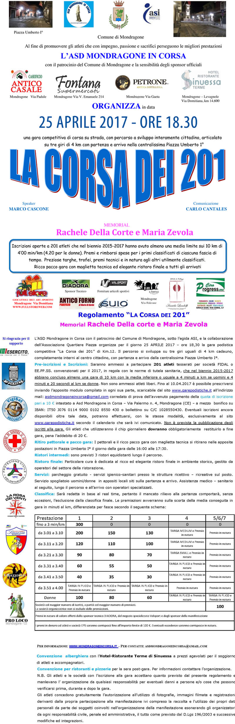 Mondragone gara podistica 2017