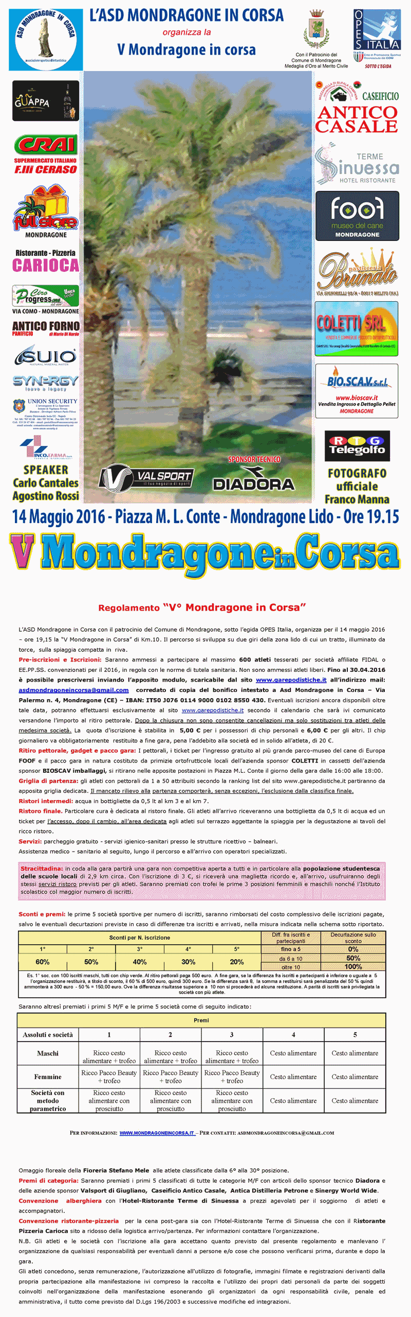 Mondragone in corsa 2016