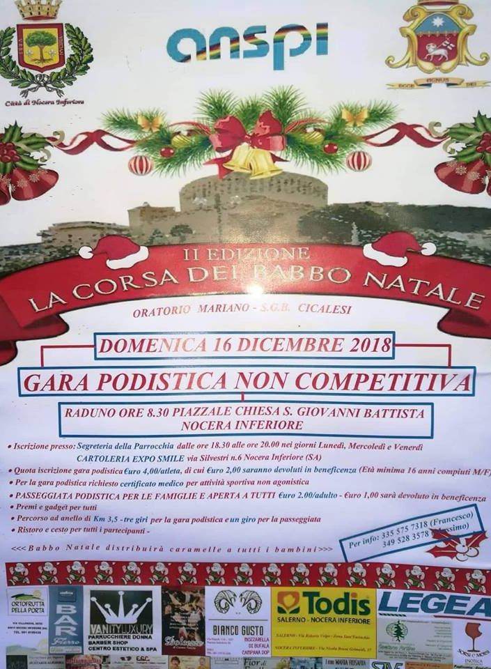 La corsa dei Babbo Natale 2018 Nocera Inferiore
