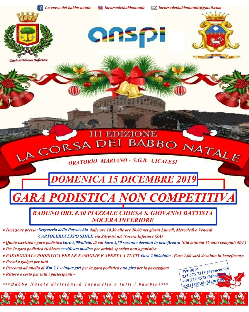 La corsa dei Babbo Natale 2019 corsa di Nocera Inferiore