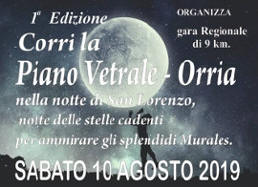 Corri la Piano Vetrale 2019 gara podistica Orria