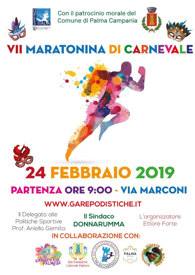 Maratonina di Carnevale 2019 gara podistica Palma Campania