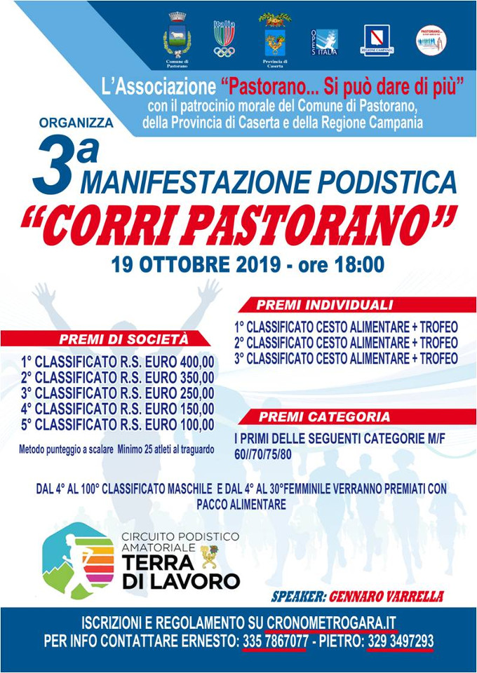 Corri Pastorano 2019 gara podistica
