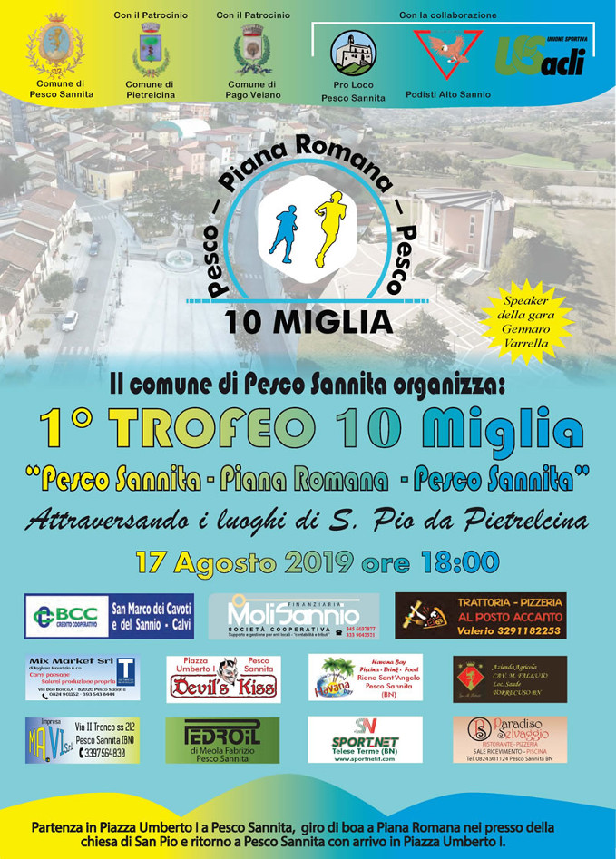 Trofeo 10 Miglia 2019 gara Pesco Sannita San Pio da Pietrelcina