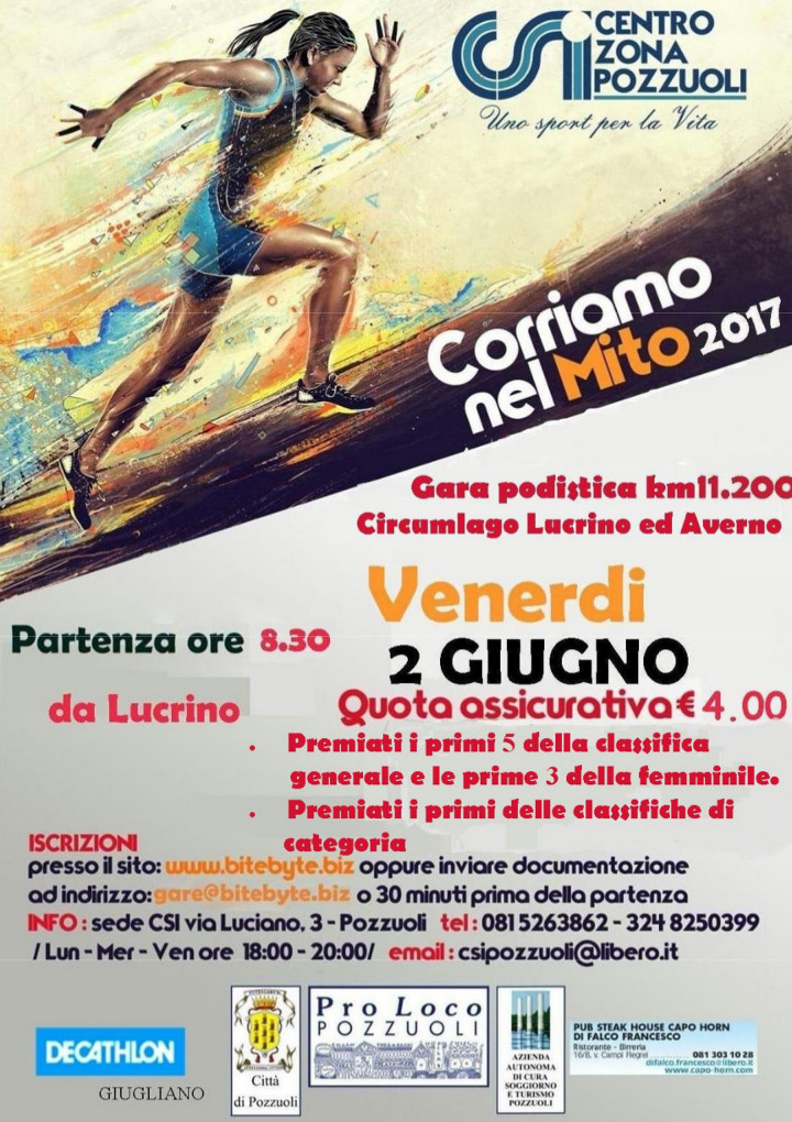 Lago Lucrino e Lago d'Averno corriamo nel mito 2017