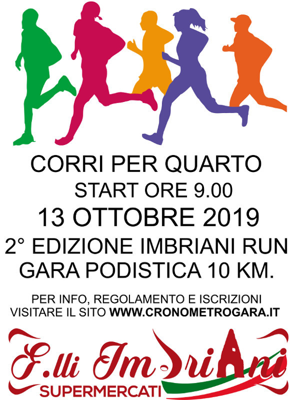 Corri per Quarto 2019 gara di Quarto ottobre