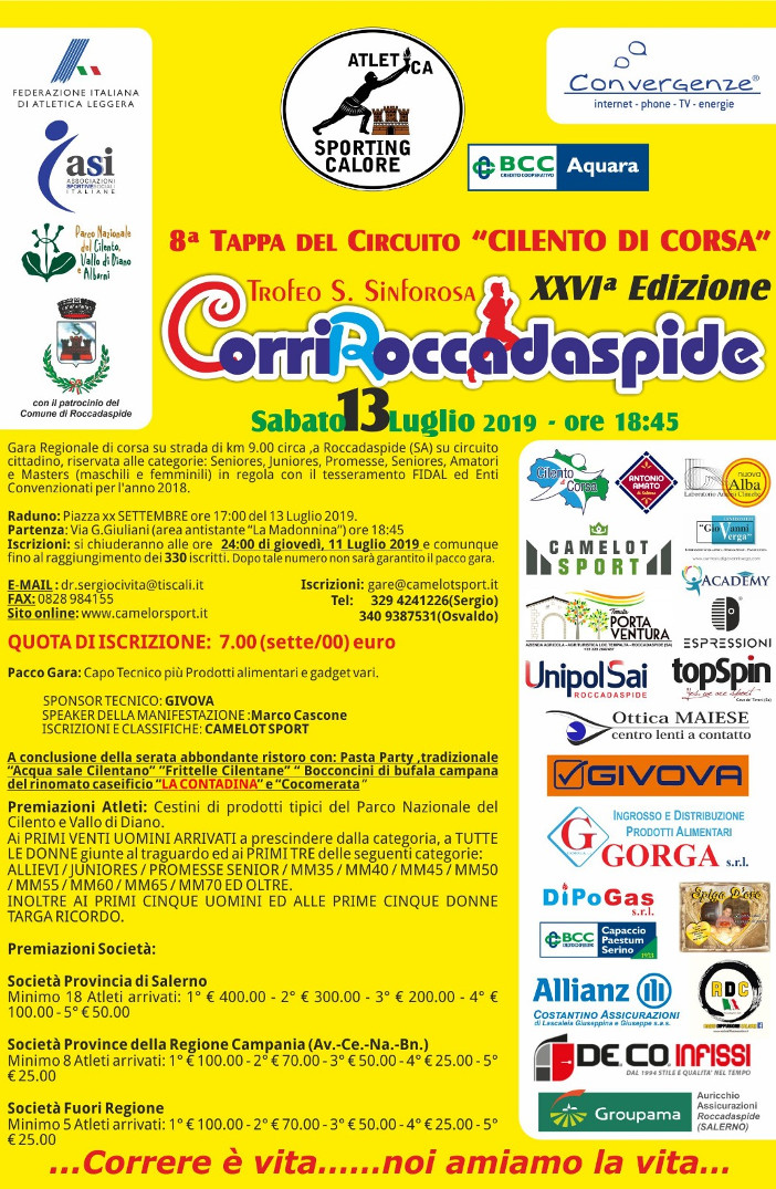 Corri Roccadaspide 2019 gara