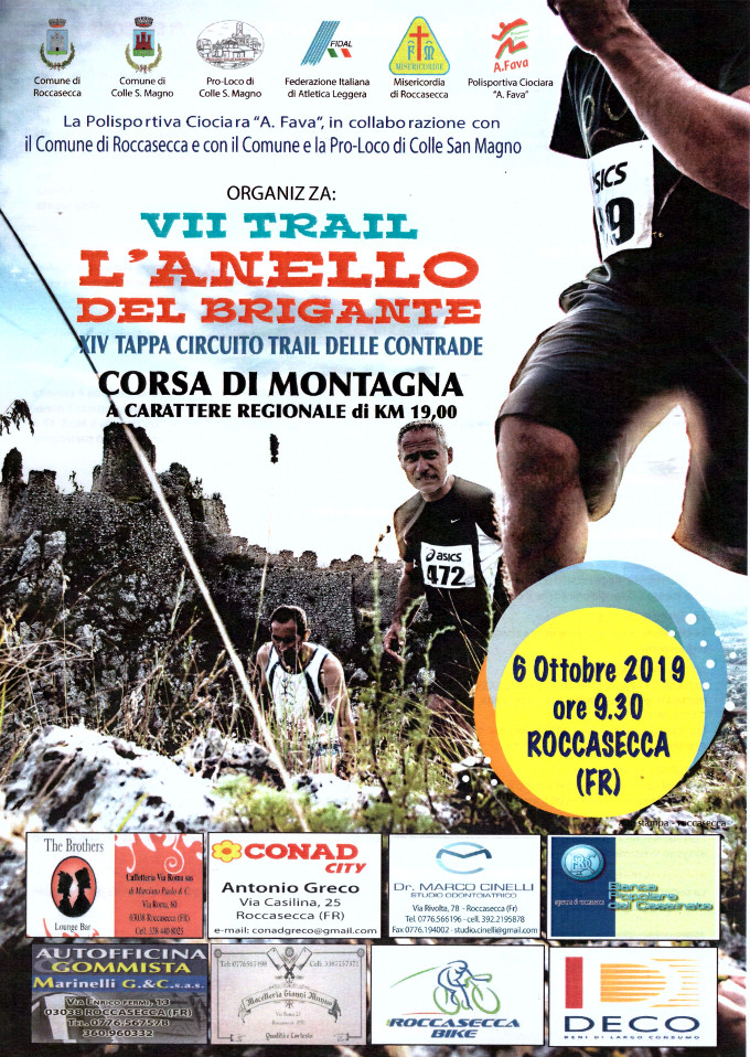 Anello del Brigante 2019 trail Roccasecca