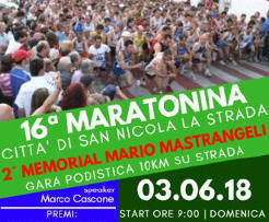 SanNicola La Strada maratonina 2018 gara podistica.