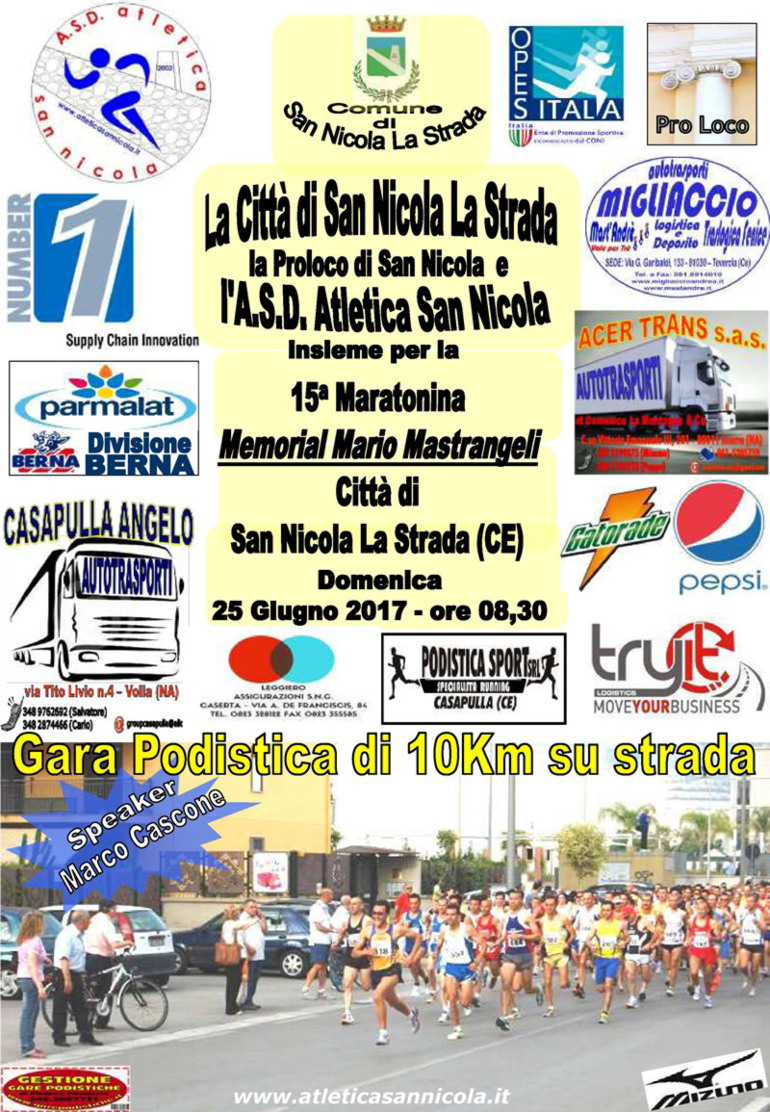 SanNicola la Strada gara podistica 2017