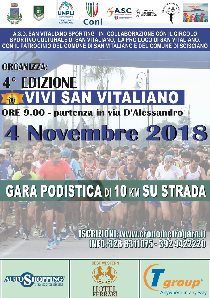 Vivi San Vitaliano 2018 gara podistica