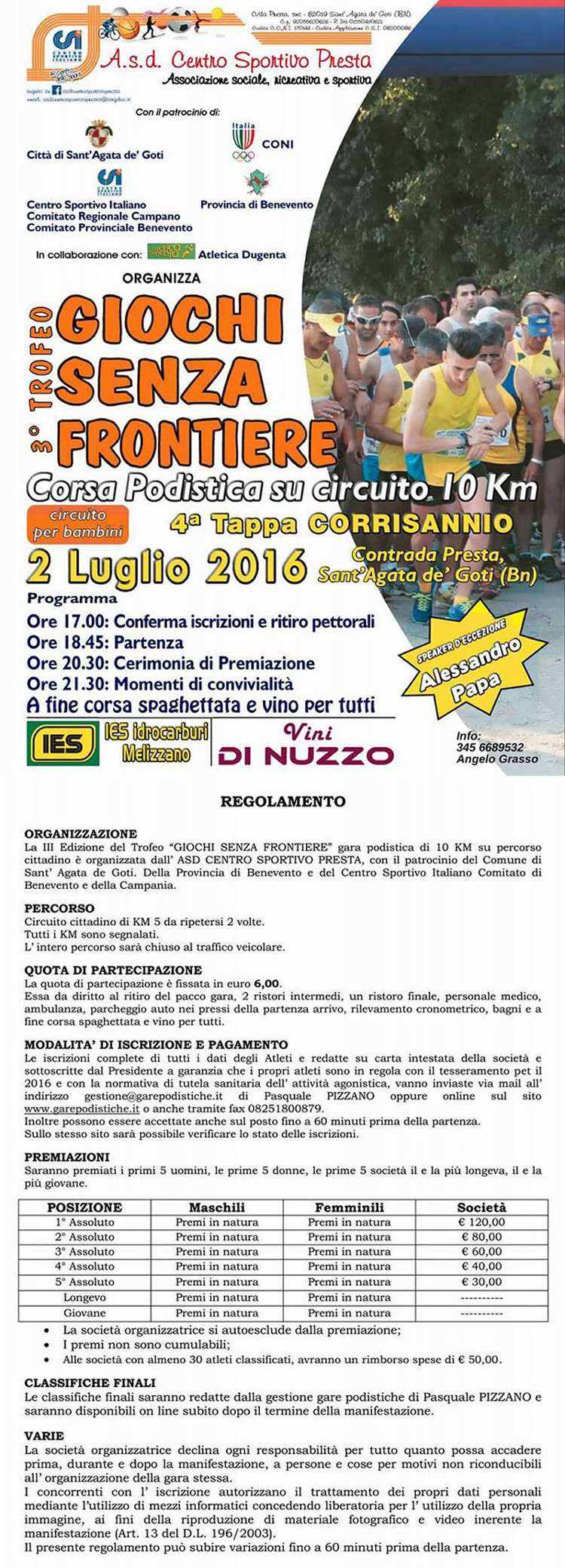 Presta Sant'Agata Goti gara 2016