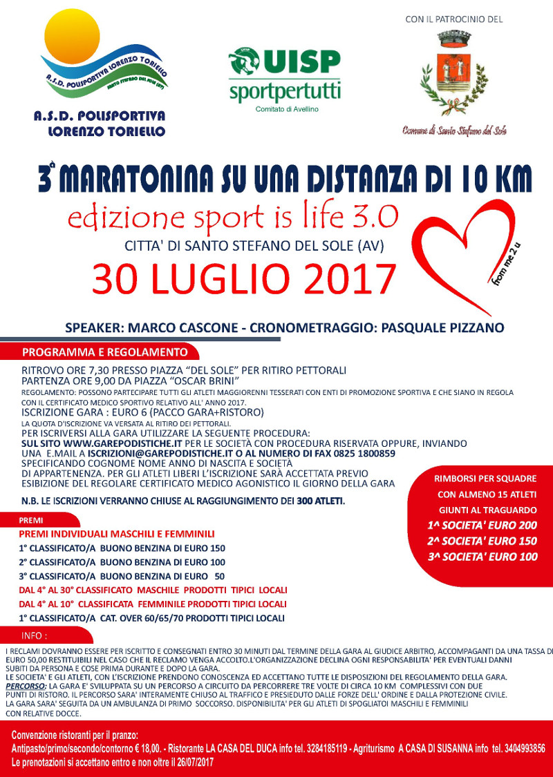 Santo Stefano del Sole gara podistica 2017