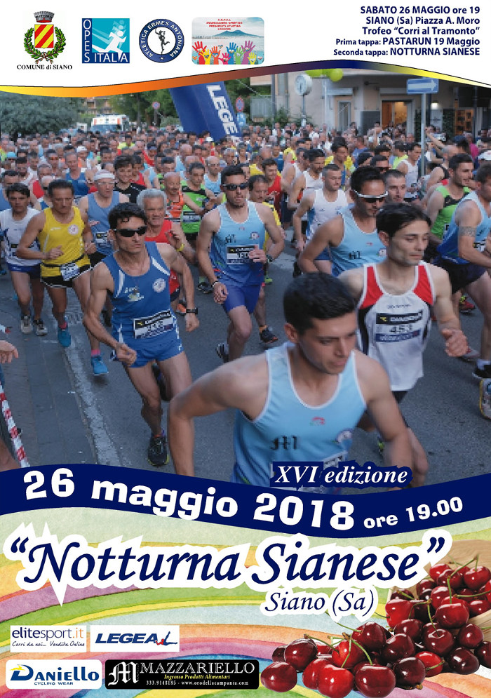 Siano gara podistica Notturna sianese 2018