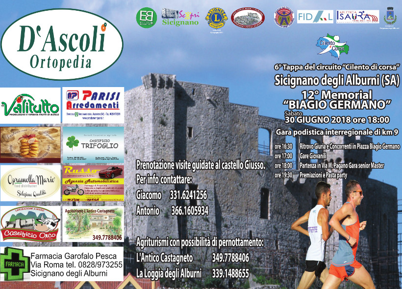 Sicignano degli Alburni gara podistica Memorial germano 2018