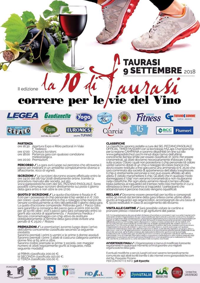 La 10 di Taurasi 2018 corsa podistica