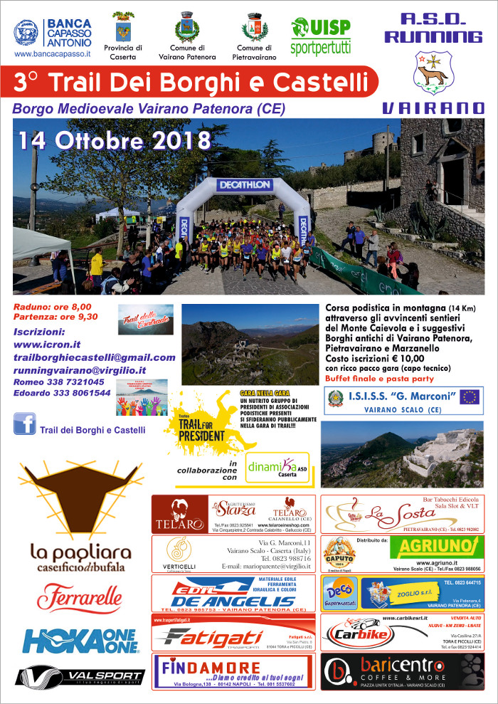 Trail dei borghi e castelli 2018 Vairano Patenora