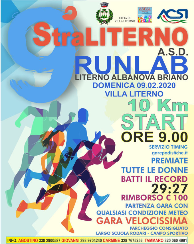 StraLiterno 2020 gara podistica di Villa Literno